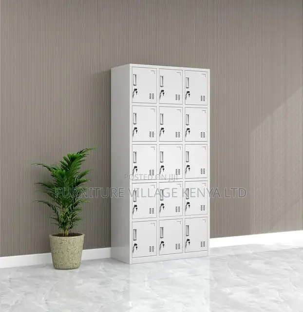 Storage Cabinets: 15-locker Staff Steel Cabinet