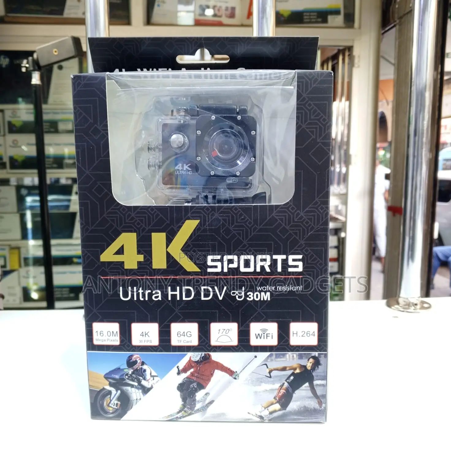 Helmet Mount Action Camera With 170° View Lens
