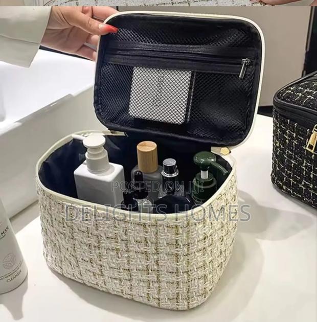 Tweed Luxury Cosmetic Bag OrganizerTravel or Storage_nje