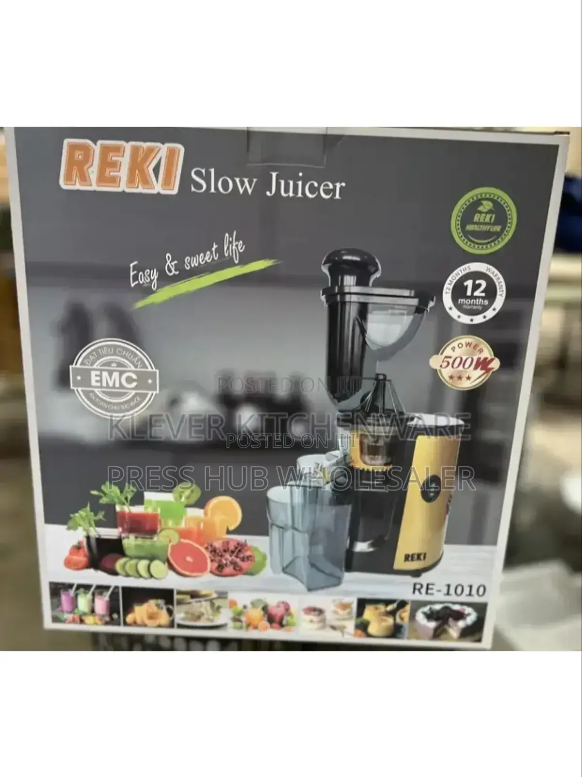Reki 500w Cold Press Slow Juicer – Extra Large Caliber