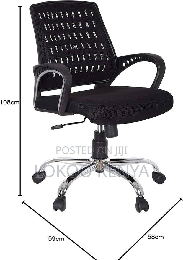 Office Chair; Mid Back Swivel Mesh Ergonomic Office Chair - thumbnail 6