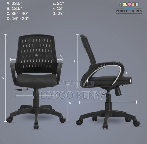 Office Chair; Mid Back Swivel Mesh Ergonomic Office Chair - thumbnail 11