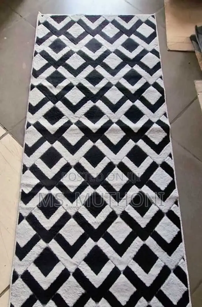 Geometric Patterned Bedside Rug (180cm by 80cm. )