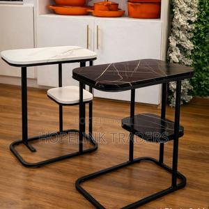 Side Table Luxury Marble Textured Side Table - thumbnail 2