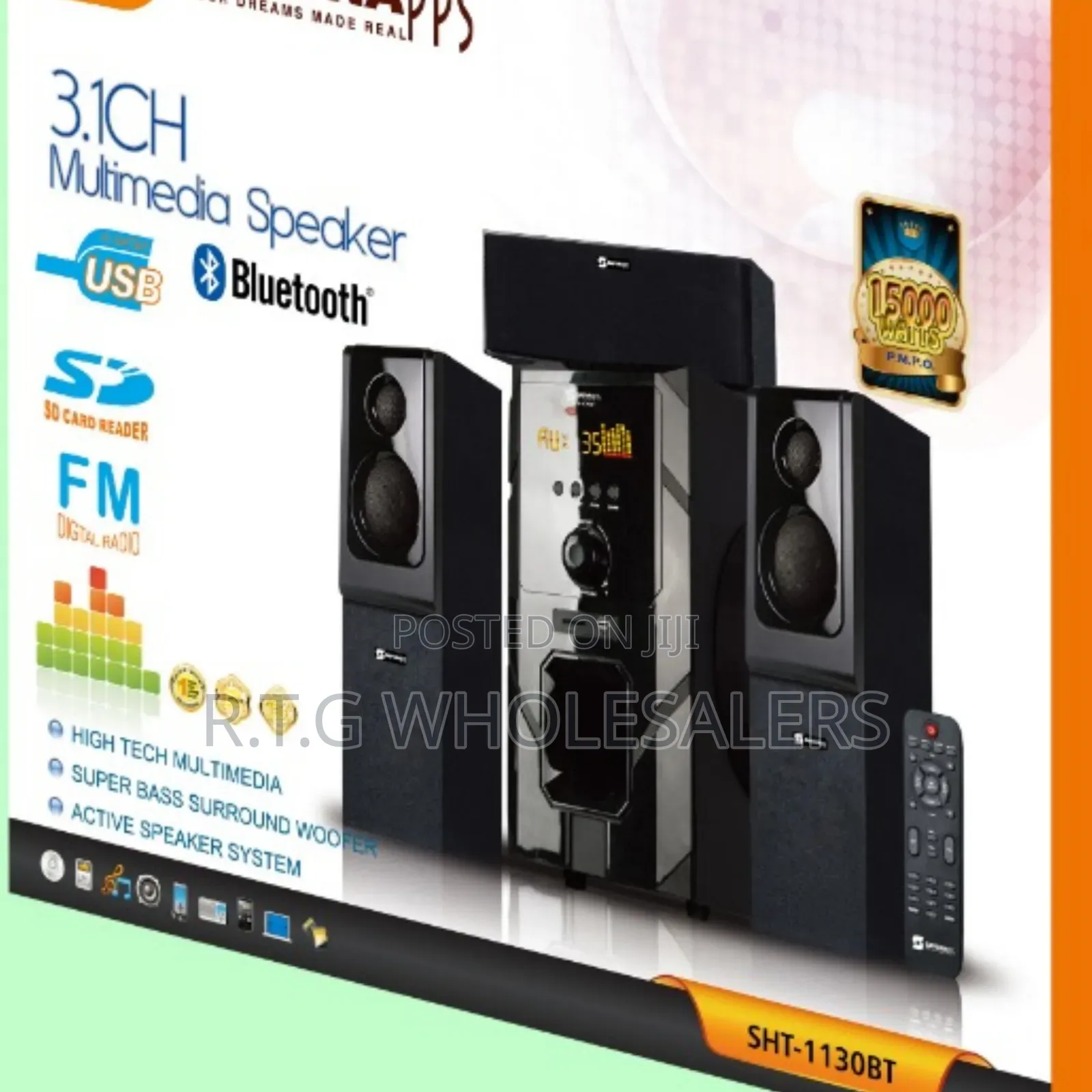 Sayona Sht‐1130bt 3.1ch Bluetooth Subwoofer System – 15000w