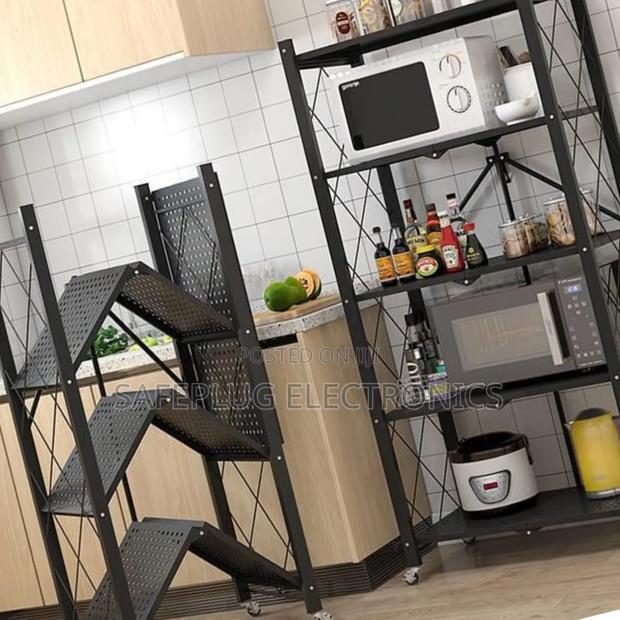 *Big Size Foldable Kitchen Rack With Wheels*
 *5 Tier
