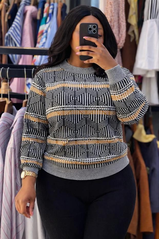 Round Neck Sweater Top - thumbnail 4