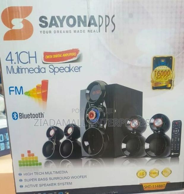Sayona 4.1ch 16000w Multimedia Speakers – High-Power Subwoofer System