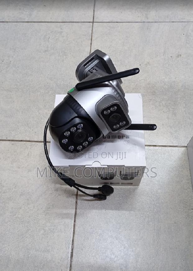 Black Dual Lens 4g Electric Model Surveillance Camera - main view