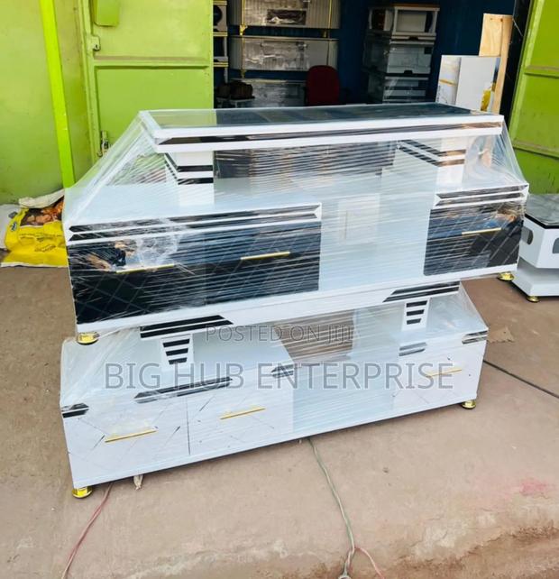 Executive Tv Stand With Marble Coating and Led Light - main view