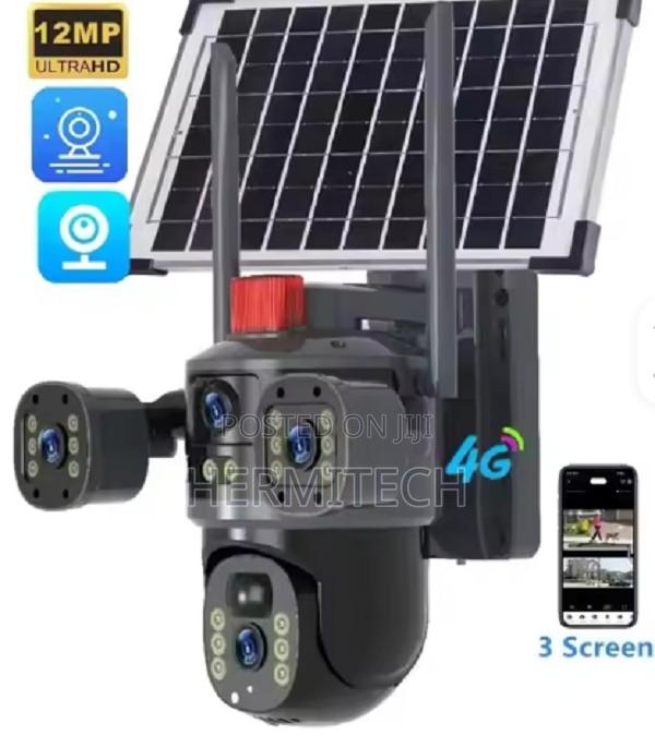 Powerful Triple Lens Solar Powerd Outdoor CCTV