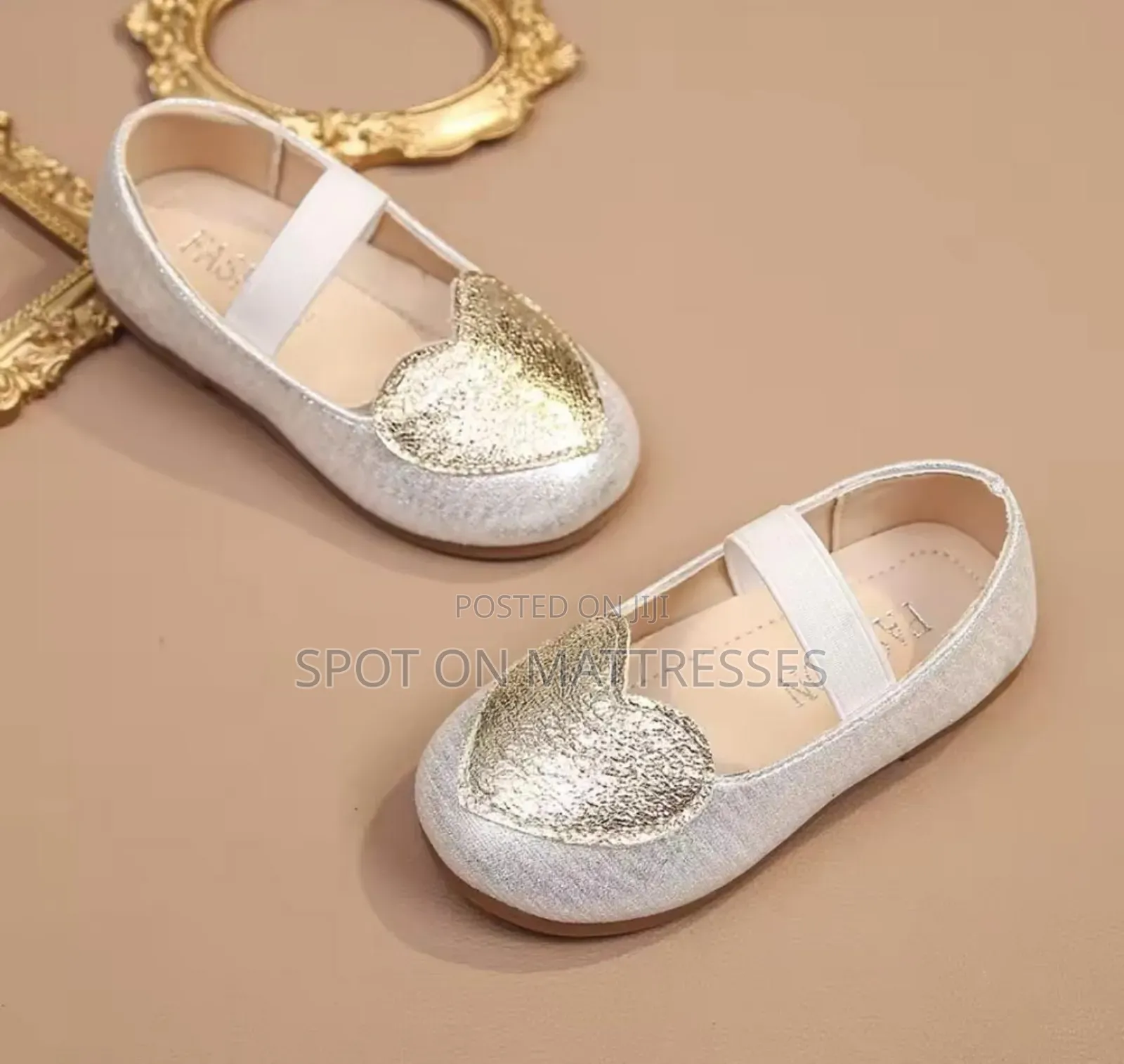 Girls' Doll Shoes. Gold/Silver Colour. Sizes 24-29. Delivery Available
