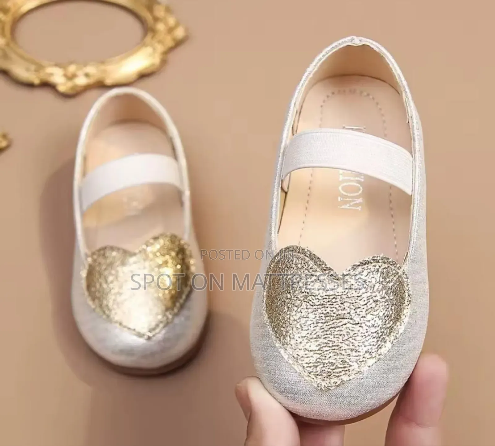 Girls' Doll Shoes. Gold/Silver Colour. Sizes 24-29. Delivery Available