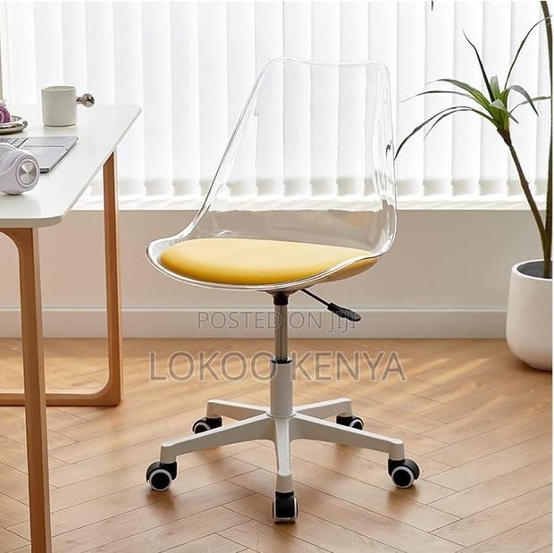 Office Chair; Transparent Eames Swivel Adjustable Office Chair