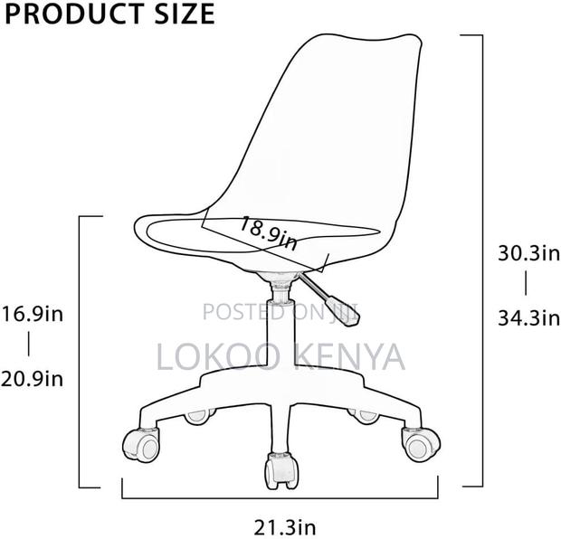 Office Chair; Transparent Eames Swivel Adjustable Office Chair - thumbnail 6