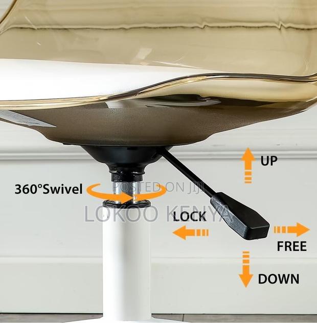 Office Chair; Transparent Eames Swivel Adjustable Office Chair - thumbnail 8