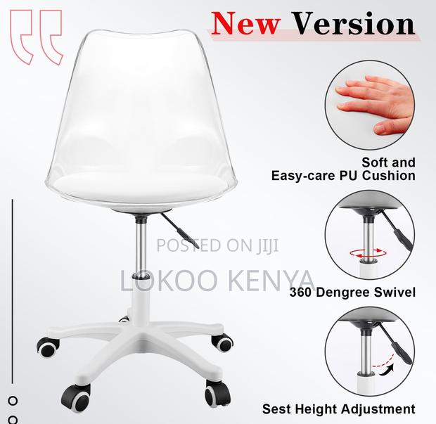 Office Chair; Transparent Eames Swivel Adjustable Office Chair - thumbnail 9