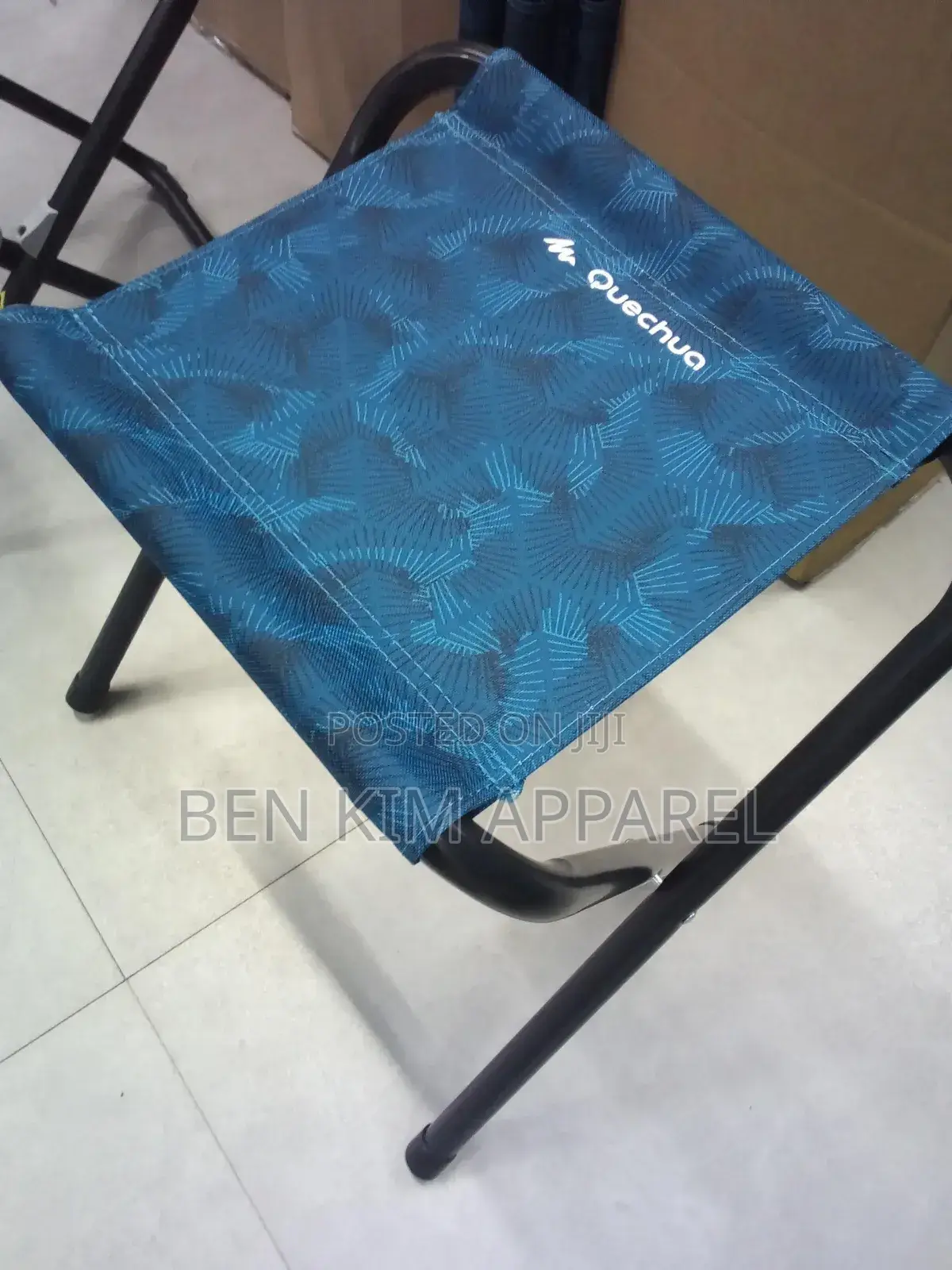 1.6 KGS Rectangular Foldable Portable Stool Steel and Fabric