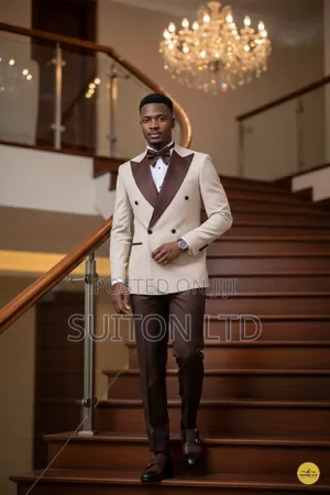 Beige and Chocolate Brown Exclusive Tuxedo
