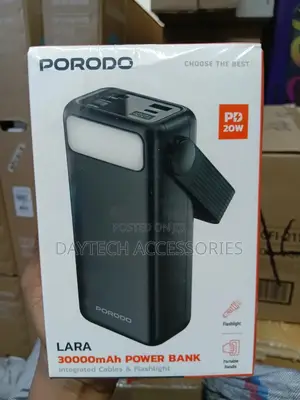 Porodo Lara 30000mah Power Bank With Flashlight Portable Handle.