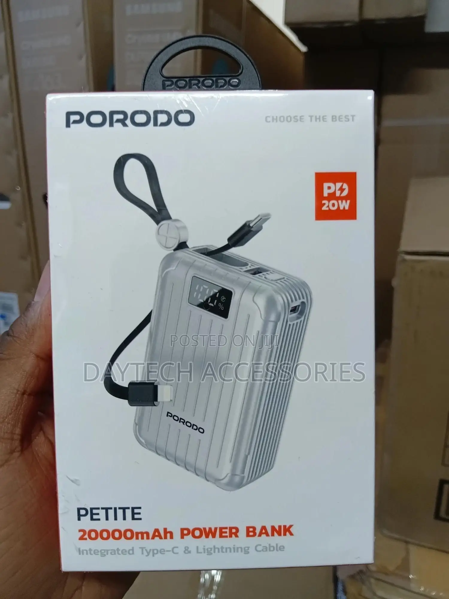 Porodo Petite 20000mah Power Bank Pd20w Silver Pdnpb37sl