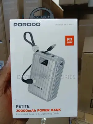 Porodo Petite 20000mah Power Bank Pd20w Silver Pdnpb37sl