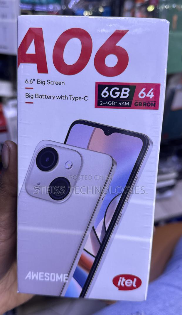 New Itel A06 64 GB Black - thumbnail 3