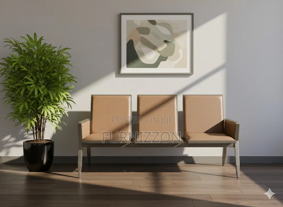 3 Seater Brown Pu Leather Chair