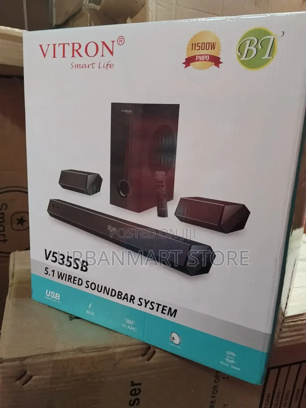 Vitron V535sb 5.1 Channel Soundbar With Subwoofer Usb/Aux/Hdmi