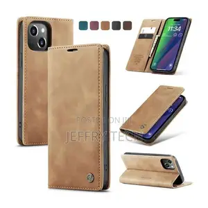 Yasink Caseme Brown Soft Leather Wallet Flip Cover Case for iPhone 15+