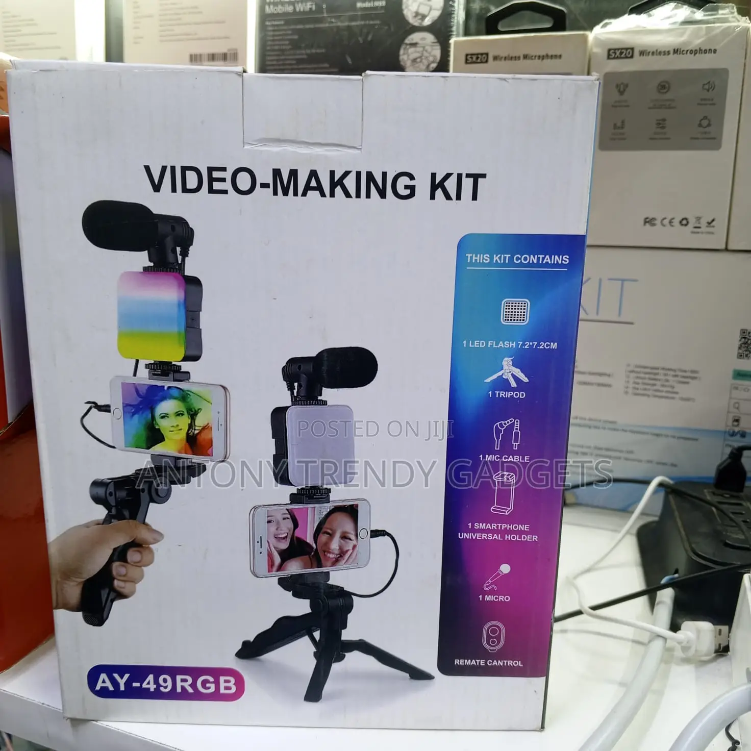 Ay49 Rgb Video Recording Kit Tripod Mic Light Set