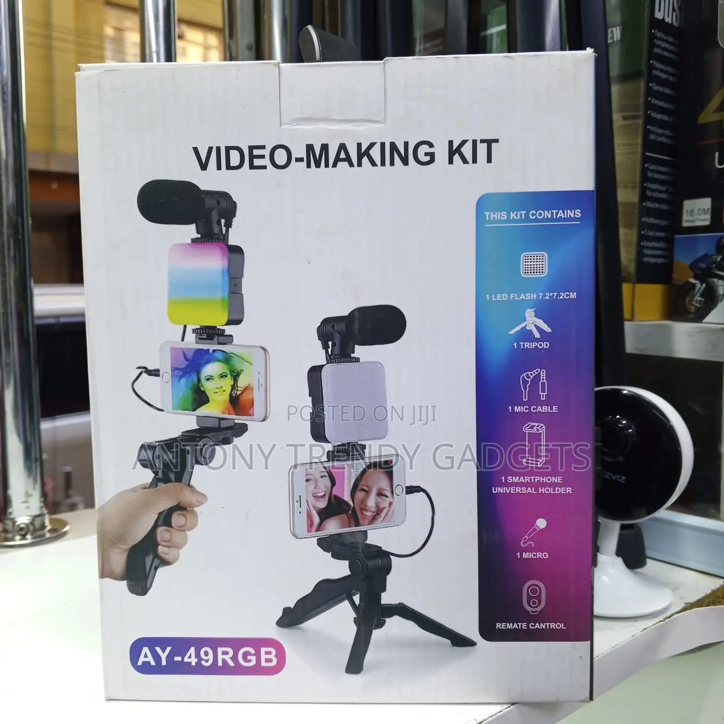 Ay-49rgb Content Creator Video Kit With Tripod