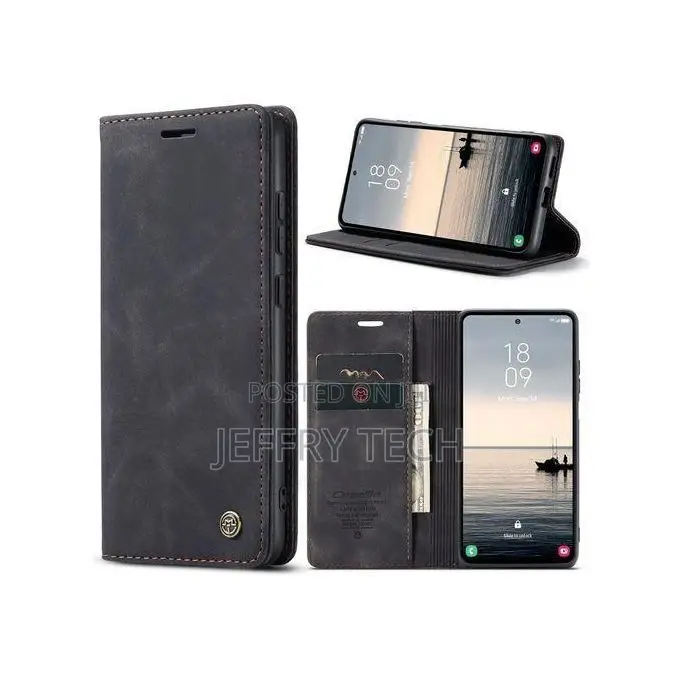 Caseme Wallet Black Retro Leather Flip Case for iPhone 16 Pro Max