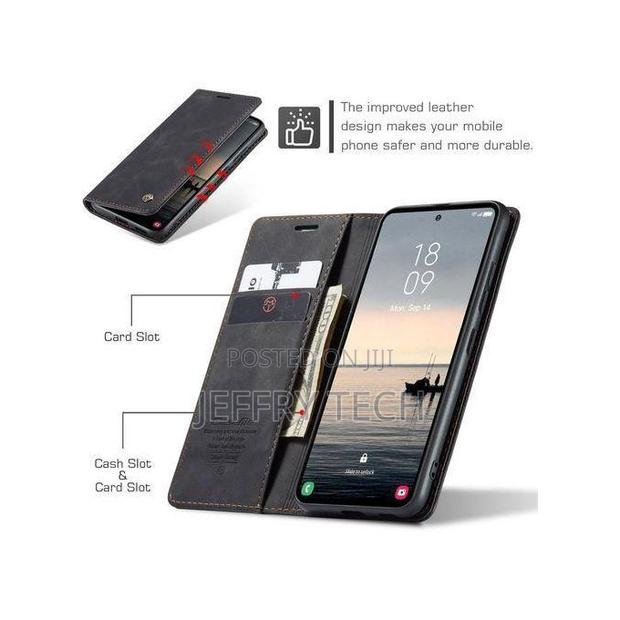 Caseme Wallet Black Retro Leather Flip Case for iPhone 16 Pro Max - thumbnail 3