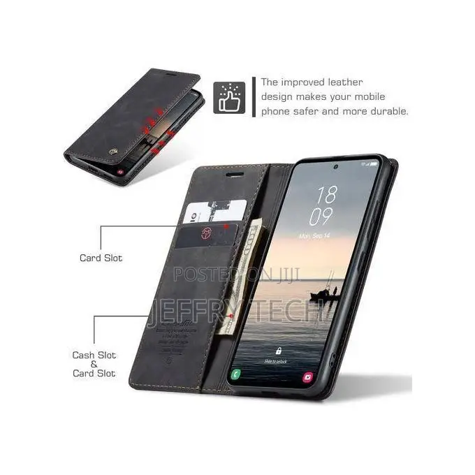 Caseme Wallet Black Retro Leather Flip Case for iPhone 16 Pro Max