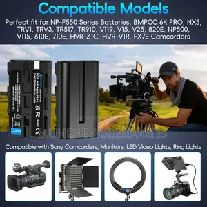 Np-F550 Battery 2-Pack and Wall Charger Sony Led Video Light 2400 Mah