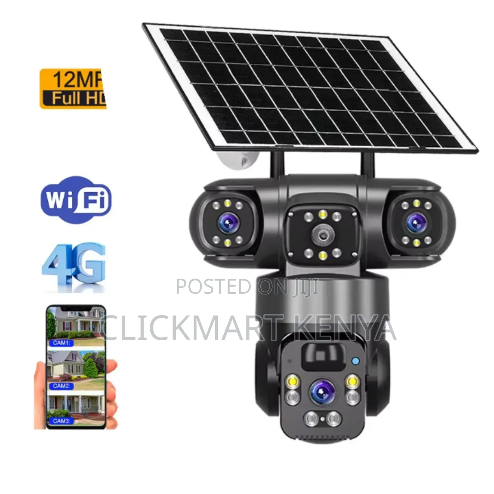 Solar 4g CCTV Camera 3 Lens