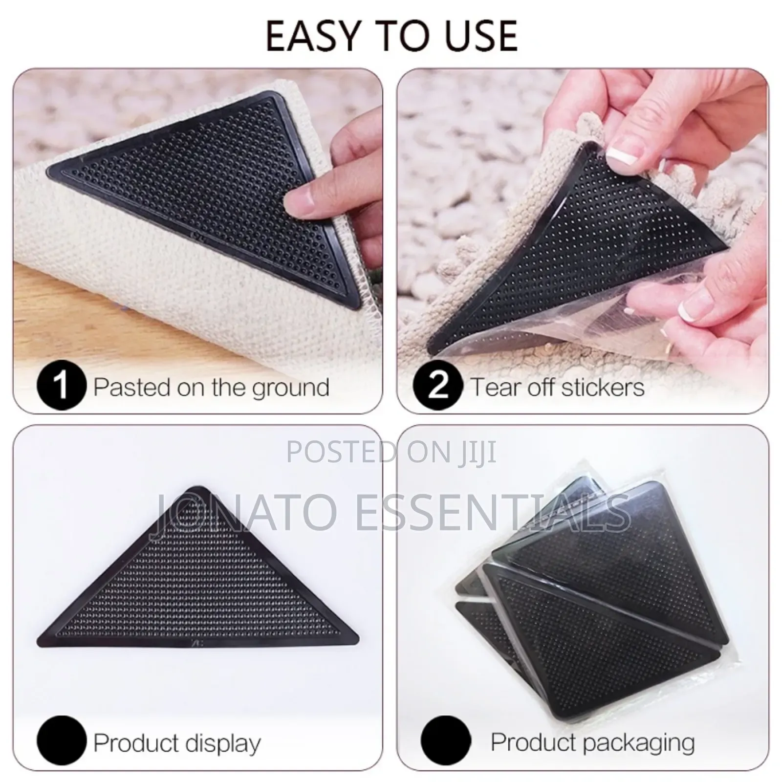 Non-Slip Rug Grippers 4pcs - Anti-Skid Carpet Corner Pads Nairobi