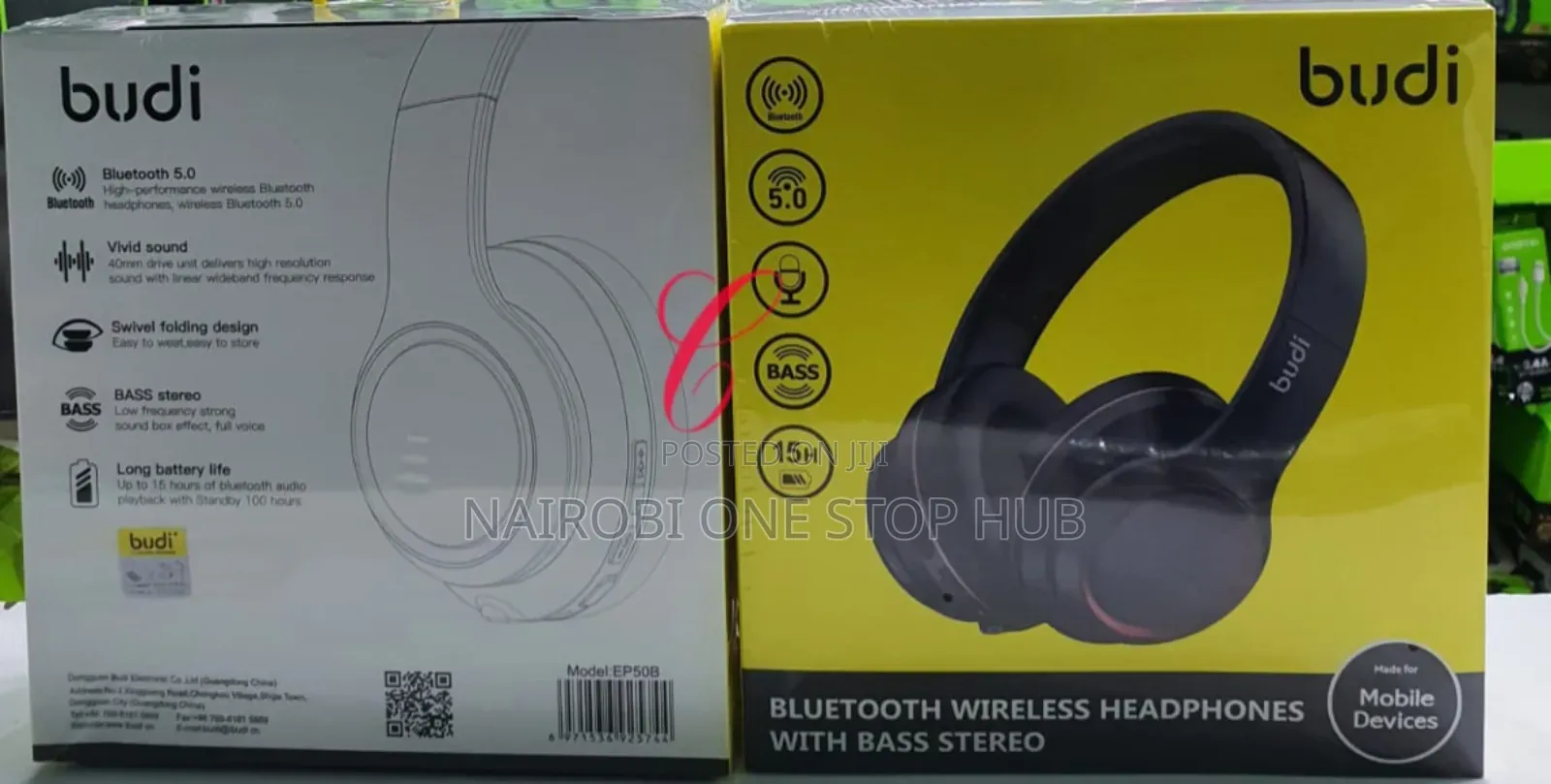Budi Ep50b Bluetooth Wireless Headphones With Bass Stereo