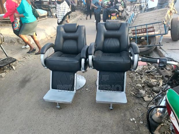 Shiny Silver Barber Chairs - main view