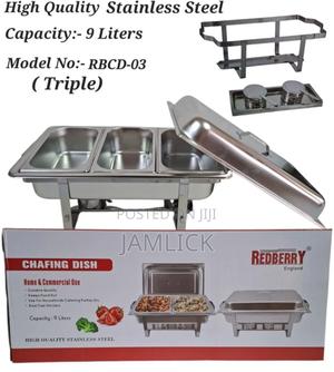 Triple Partition Chafing Dish - Rd - thumbnail 2