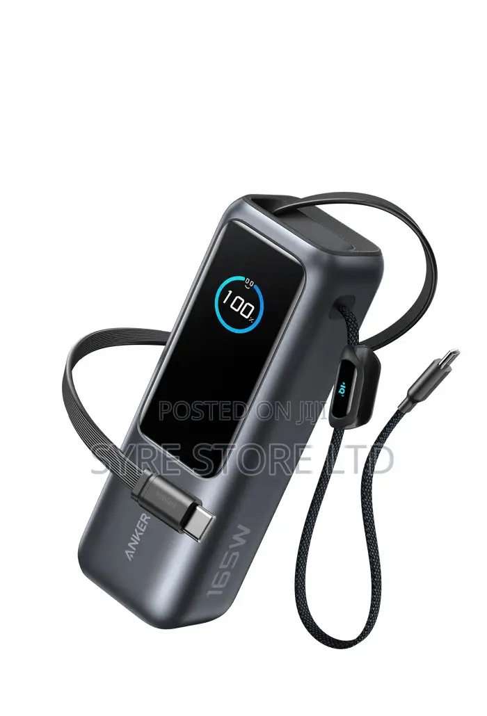 Anker Zolo Power Bank 25,000mah, 165w, Built-in Retractable Cables