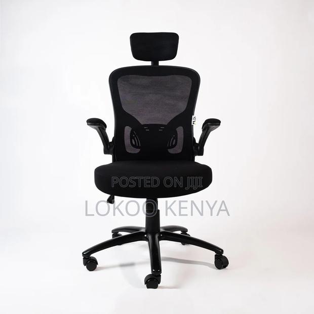 Office Chair ; Flipping Arms Ergonomic Seat - thumbnail 4