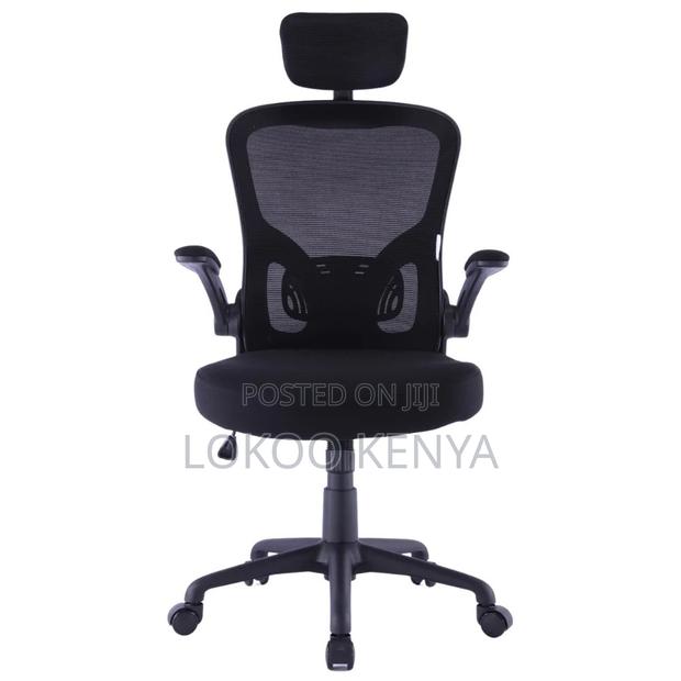 Office Chair ; Flipping Arms Ergonomic Seat - thumbnail 6