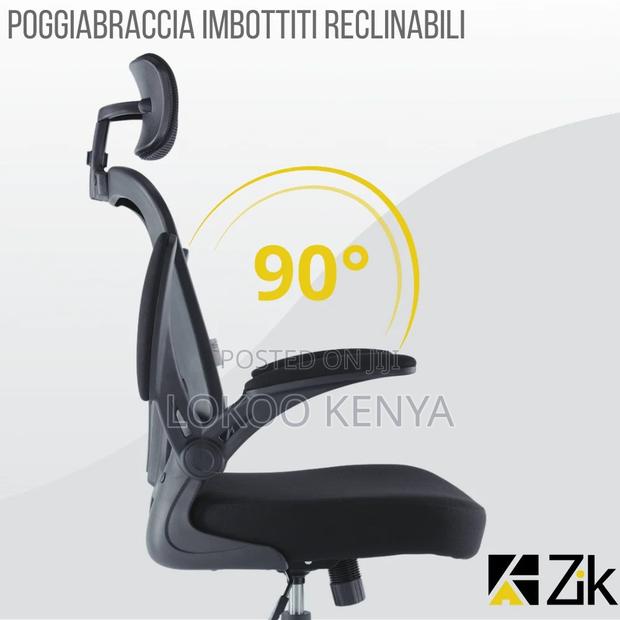 Office Chair ; Flipping Arms Ergonomic Seat - thumbnail 7