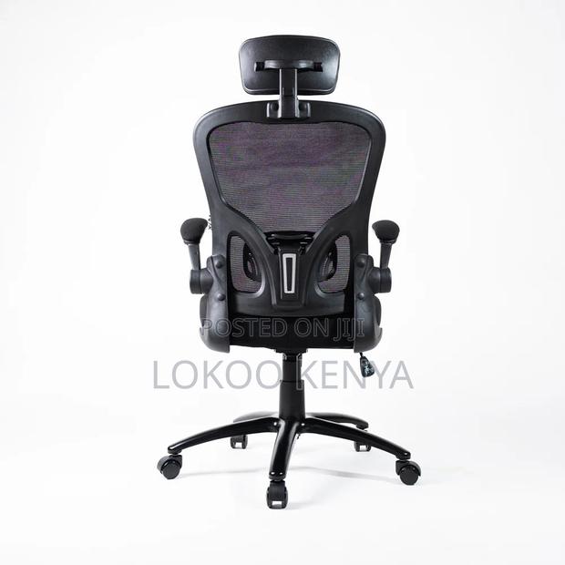 Office Chair ; Flipping Arms Ergonomic Seat - thumbnail 8