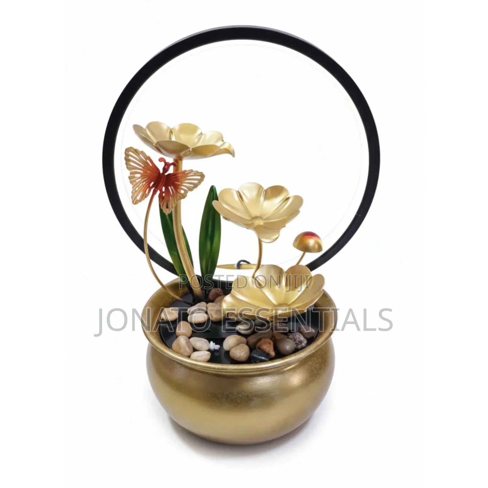 Golden Lotus Led Water Fountain - Tabletop Home Decor Night Light