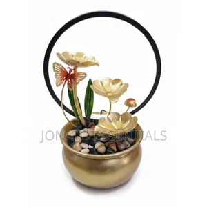 Golden Lotus Led Water Fountain - Tabletop Home Decor Night Light