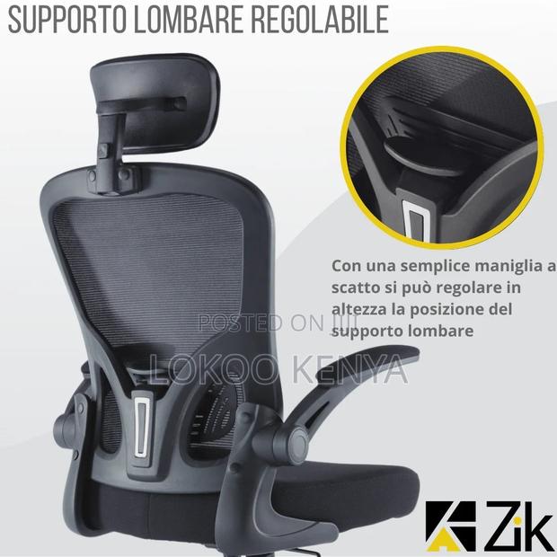 Office Chair ; Flipping Arms Ergonomic Seat - thumbnail 13