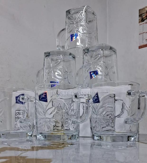 6pcs Set – 270ml High-Quality Glass Mugs - Pt